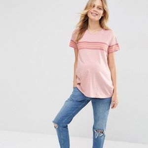 ASOS Maternity retro pink stripe tee 🤰